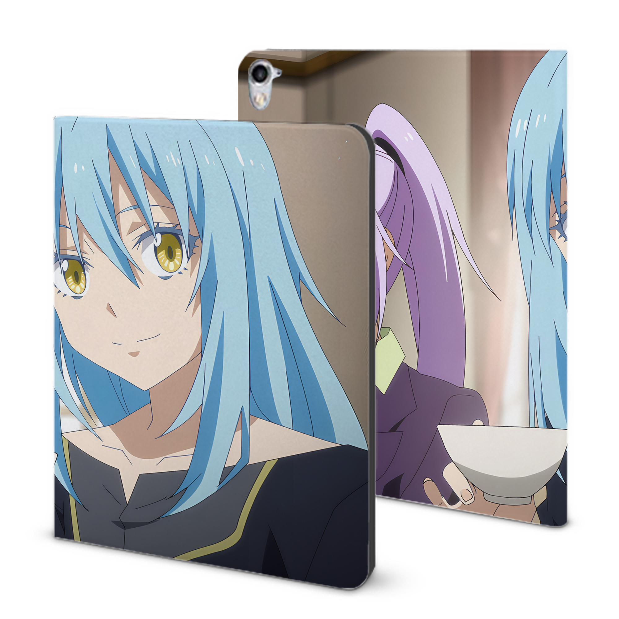 （画像用） 転スラ Regarding Reincarnated to Slime IPad ケース ブック型 PUレザー TPU 耐衝撃 軽量 薄型 ペン収納なし 全面保護 IPad 各モデル対応